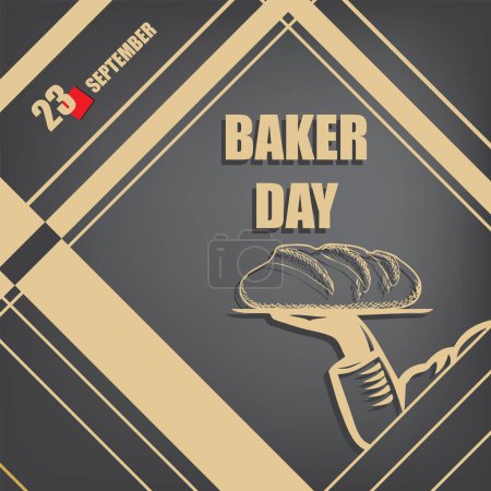 Téléchargez les illustrations : L "événement calendrier est célébré en septembre - Journée nationale des boulangers - en licence libre de droit