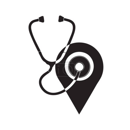 Illustration for Designation for the location of the doctor. Vector illustration. - Royalty Free Image