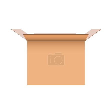 Illustration for Vector illustration of standard open cardboard box - Royalty Free Image