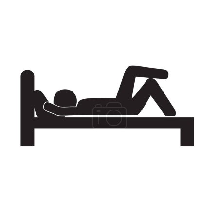 Illustration for Lie on a bed with a pillow and rest with your legs crossed - Royalty Free Image