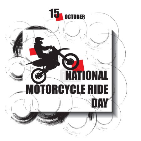 Téléchargez les illustrations : L "événement du calendrier est célébré en octobre - Journée nationale de la moto - en licence libre de droit