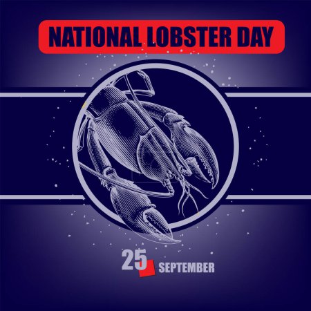 Téléchargez les illustrations : L "événement est célébré en septembre - Journée nationale du homard - en licence libre de droit