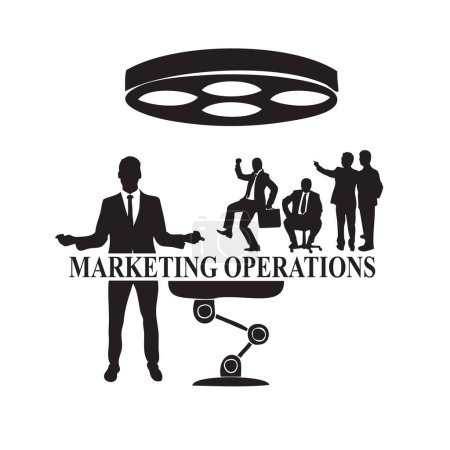 Ilustración de Ilustración abstracta de Operaciones de Marketing el elemento principal de los negocios modernos - Imagen libre de derechos