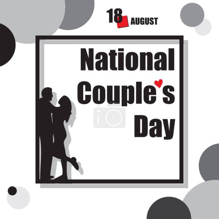 Téléchargez les illustrations : L "événement du calendrier est célébré en août - Journée nationale des couples - en licence libre de droit