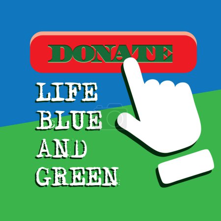 Téléchargez les illustrations : Donation Events Donate Life Bleu et vert - en licence libre de droit