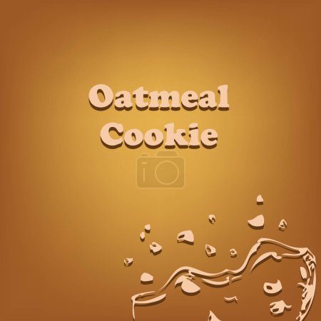 Téléchargez les illustrations : Illustration vectorielle pour gâterie de boulangerie commune Oatmeal Cookie - en licence libre de droit