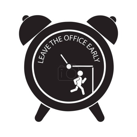 Ilustración de Reloj simbólico con el tema Salir temprano de la oficina - Imagen libre de derechos