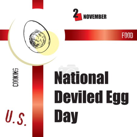 Téléchargez les illustrations : L "événement du calendrier est célébré en novembre - Journée nationale des œufs diaboliques - en licence libre de droit