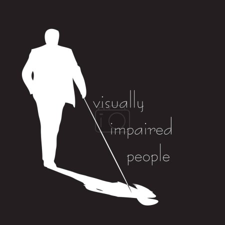 Illustration for Vector illustration dedicated to the theme of Visually Impaired People - Royalty Free Image