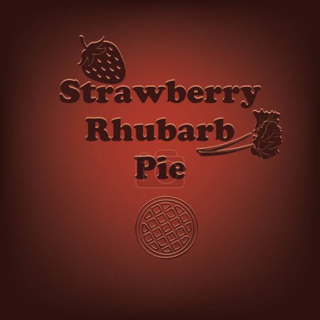 Illustration for Sweet dessert from bakers Strawberry Rhubarb Pie - Royalty Free Image