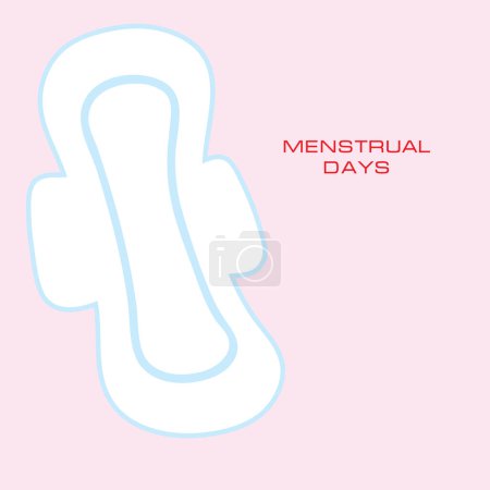 Téléchargez les illustrations : Accessoire pour femme - rembourrage sur l'affiche jours menstruels - en licence libre de droit