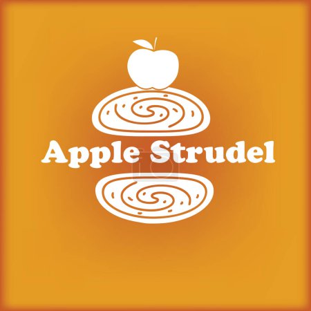 Ilustración de Postres dulces nutritivos con rodajas de manzana - Apple Strudel - Imagen libre de derechos