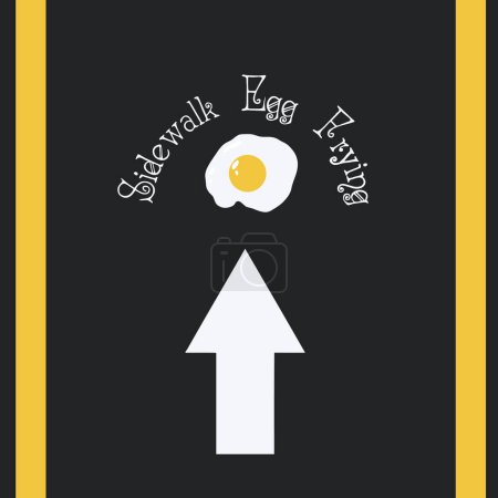Illustration for Funny summer holiday - Sidewalk Egg Frying. Vector illustration - Royalty Free Image