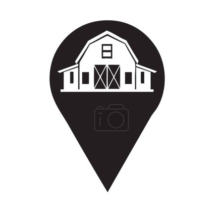 Illustration for Map sign of the location of the barn on the farm or freestanding. - Royalty Free Image