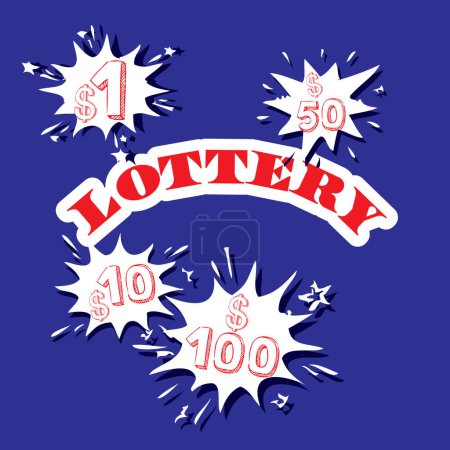 Illustration for Lottery vector illustration with winning amounts - Royalty Free Image