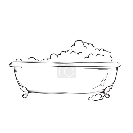 Ilustración de Bañera grande con espuma jabonosa. Ilustración vectorial. - Imagen libre de derechos