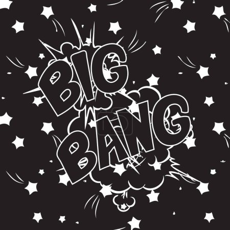 Ilustración de Big Bang en el fondo de las estrellas - Imagen libre de derechos