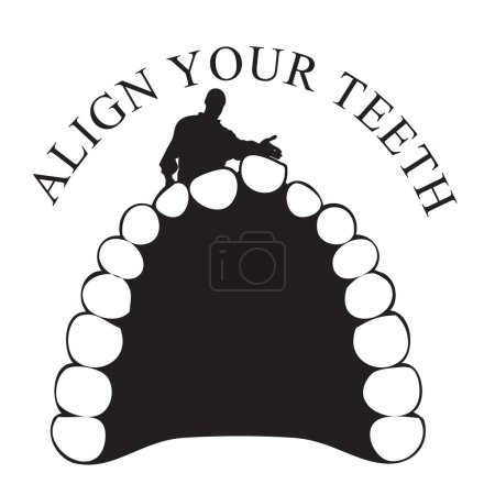 Illustration for Vector illustration of an invitation to Align Your Teeth - Royalty Free Image