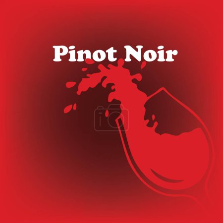Téléchargez les illustrations : Affiche pour vin rouge foncé Pinot Noir - en licence libre de droit