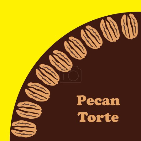 Ilustración de Cartel de postre dulce con pacanas - Torta de Pecan - Imagen libre de derechos