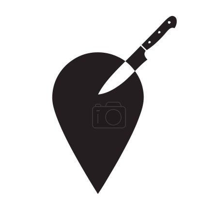 Ilustración de Designación para navegar por el mapa asociado a los cuchillos - Imagen libre de derechos