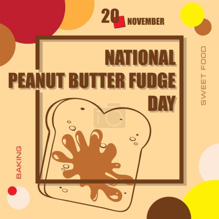 Téléchargez les illustrations : L "événement calendrier est célébré en Novembre - Peanut Butter Fudge Day - en licence libre de droit