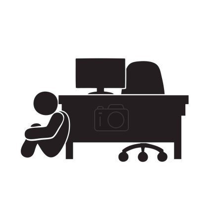 Illustration for Human body language - dejected at work - Royalty Free Image