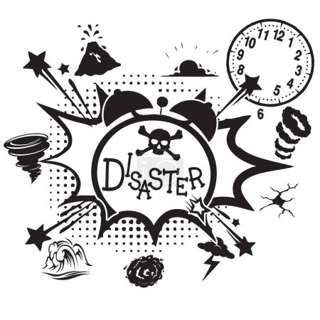 Illustration for Collage on the theme Disaster. Vector illustration. - Royalty Free Image