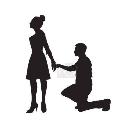 Illustration for Vector illustration of a generally accepted resolution to a conflict between a man and a woman - an apology - Royalty Free Image