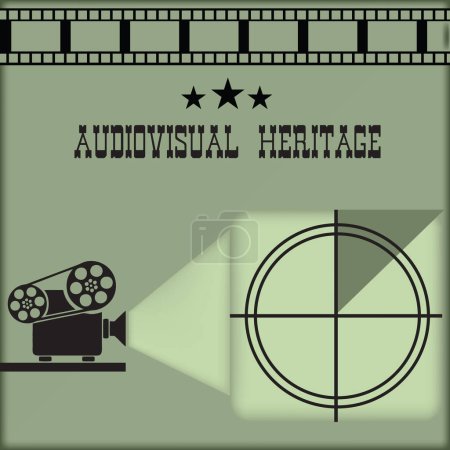 Illustration for Illustration of the historical value of Audiovisual Heritage - Royalty Free Image