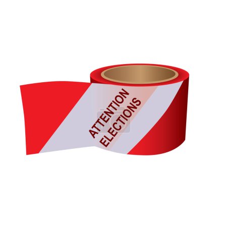 Ilustración de Cinta de esgrima roja y blanca de advertencia - Elecciones de atención - Imagen libre de derechos