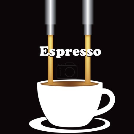 Ilustración de Cartel para un tipo común de preparación de café - Espresso - Imagen libre de derechos