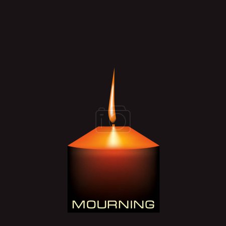 Ilustración de Ilustración de los días difíciles de luto cuando se acostumbra encender velas fúnebres - Imagen libre de derechos