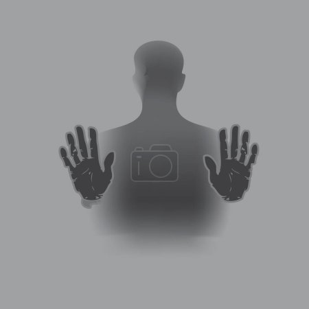 Ilustración de Esquema de un hombre sobre un fondo gris - Imagen libre de derechos