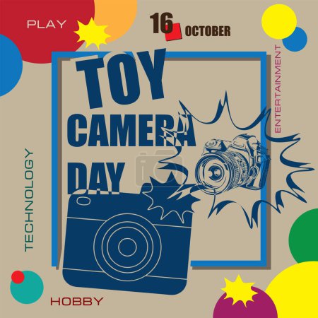 Téléchargez les illustrations : L "événement calendrier est célébré en Octobre - Toy Camera Day - en licence libre de droit