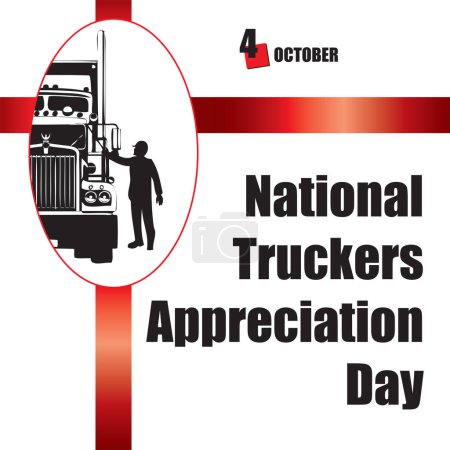 Téléchargez les illustrations : L "événement calendrier est célébré en Octobre - Journée d'appréciation des camionneurs - en licence libre de droit