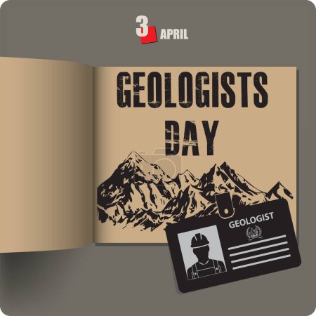 Ilustración de Álbum extendido con una fecha en abril - Día de los Geólogos - Imagen libre de derechos
