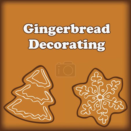 Ilustración de Preparación para las fiestas de Navidad - Cartel decorativo de pan de jengibre - Imagen libre de derechos
