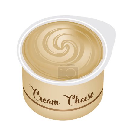 Ilustración de Embalaje estándar de queso crema listo para glaseado - Imagen libre de derechos