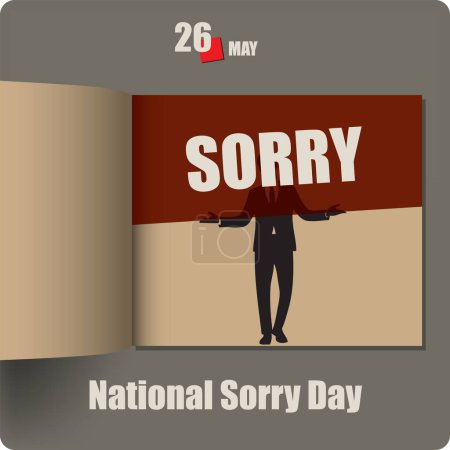 Illustration for Album spread with a date in may - National Sorry Day - Royalty Free Image