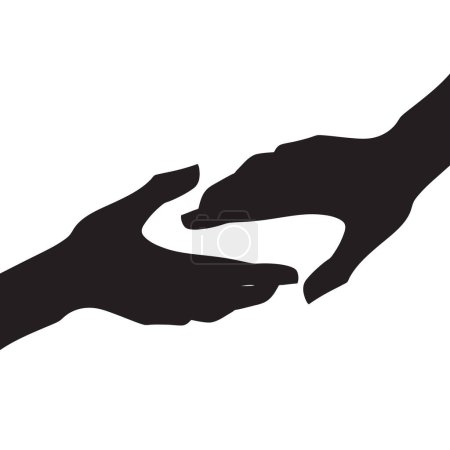 Illustration for Vector illustration of a handshake illustrates a gesture of reconciliation - Royalty Free Image