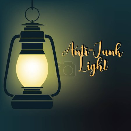 Téléchargez les illustrations : Affiche pour Anti-Junk Light vous donne l'occasion de vous débarrasser de l'éclairage inutile - en licence libre de droit