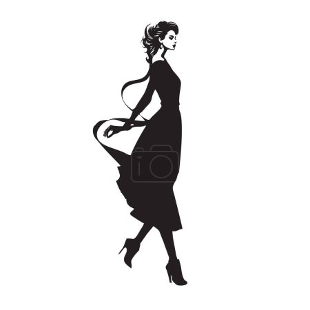 Illustration for A woman is doing choreography. Vector illustration. - Royalty Free Image