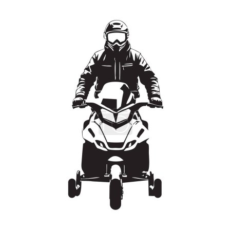 Ilustración de Un hombre en equipo de conducción en una motocicleta dibujado a mano imagen vectorial sin IA - Imagen libre de derechos