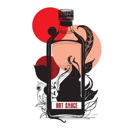 Ilustración de Botella de salsa picante imagen vectorial dibujada a mano sin IA - Imagen libre de derechos