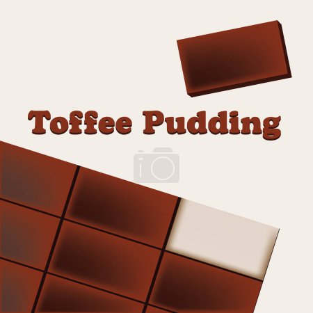 Imagen vectorial dibujada a mano pegajosa de Toffee Pudding sin IA