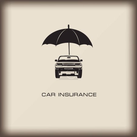 Vector poster for Car Insurance. Hand-drawn vector image without AI.