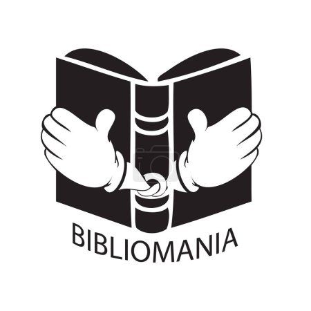 Illustration for The desire to possess books belongs to phobias and is called Bibliomania. - Royalty Free Image