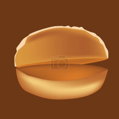 Dos mitades de un bollo sándwich renderizado sin IA