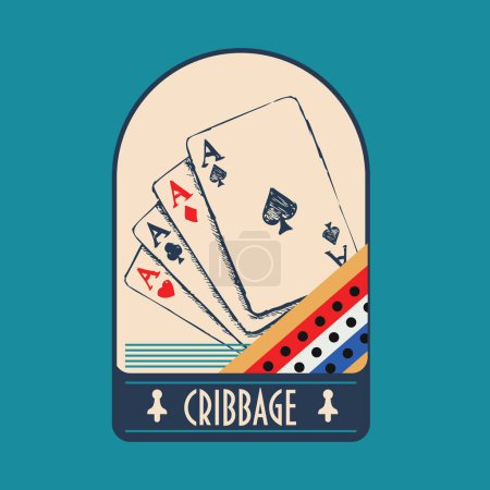 Illustration for Poster for playing Cribbage. Vector illustration without AI. - Royalty Free Image